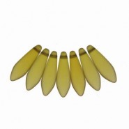 Czech Glass Daggers beads 5x16mm Topaz matted